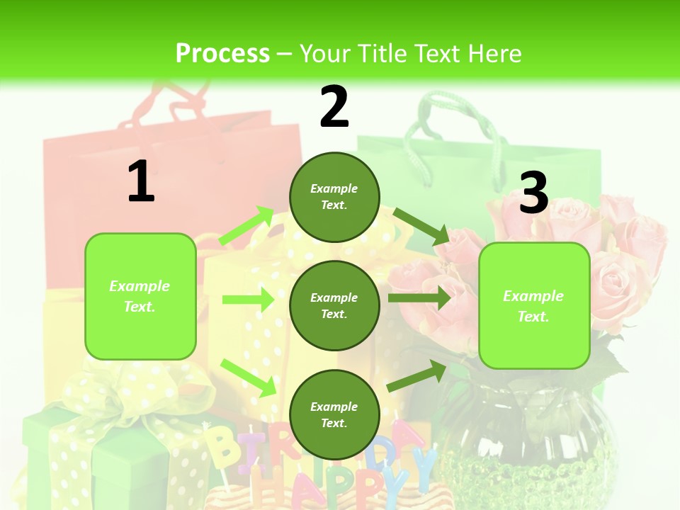 Green Celebrate Bouquet PowerPoint Template