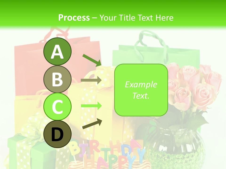 Green Celebrate Bouquet PowerPoint Template