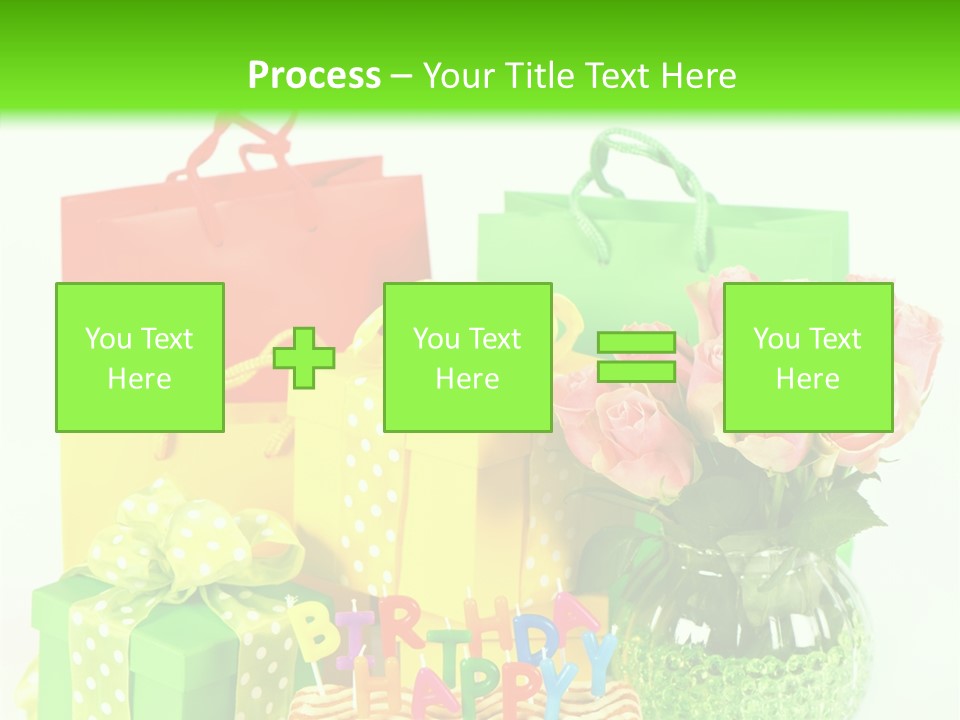 Green Celebrate Bouquet PowerPoint Template