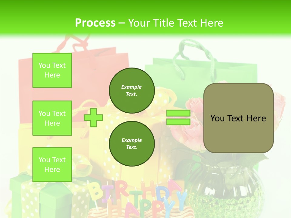 Green Celebrate Bouquet PowerPoint Template
