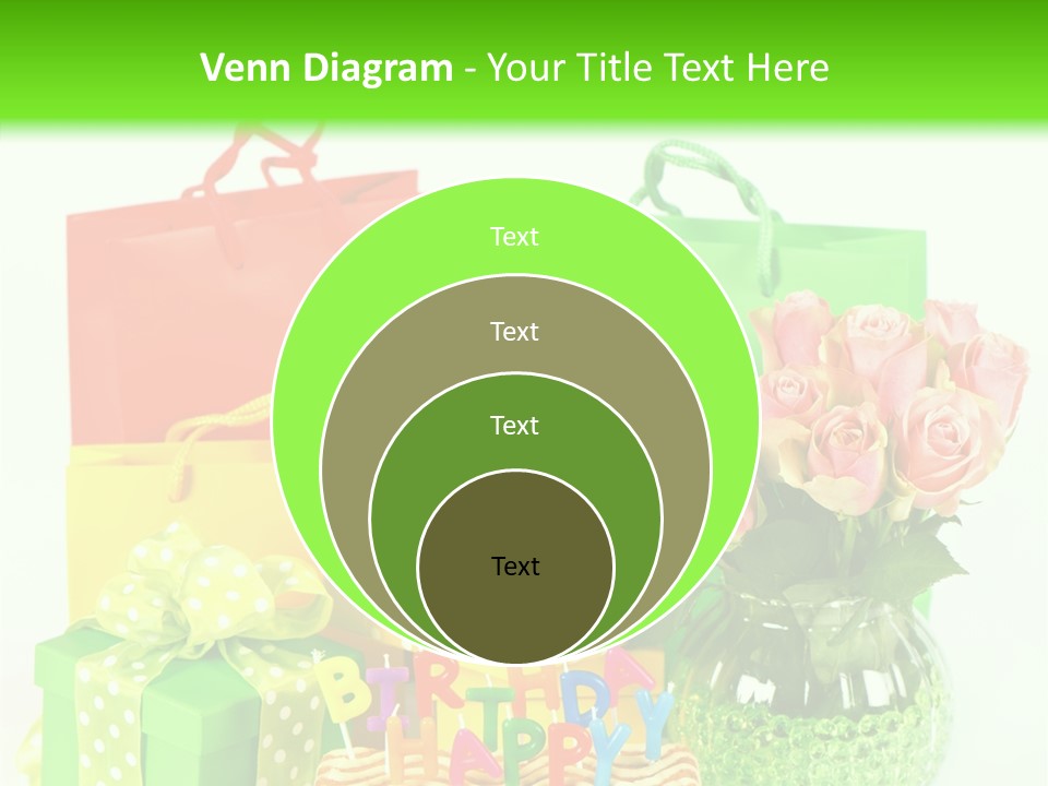 Green Celebrate Bouquet PowerPoint Template