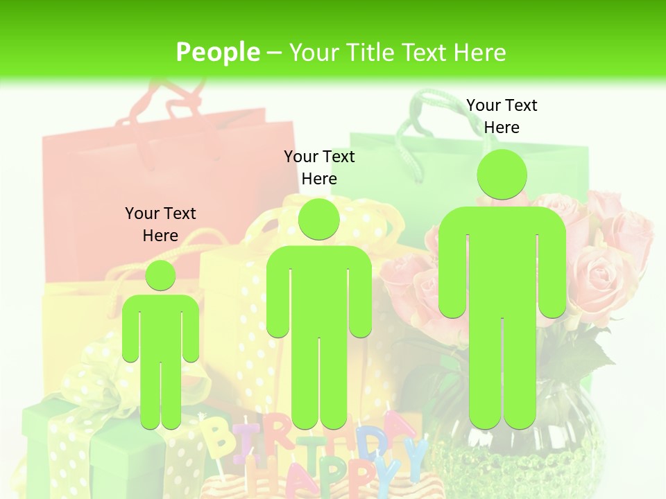 Green Celebrate Bouquet PowerPoint Template