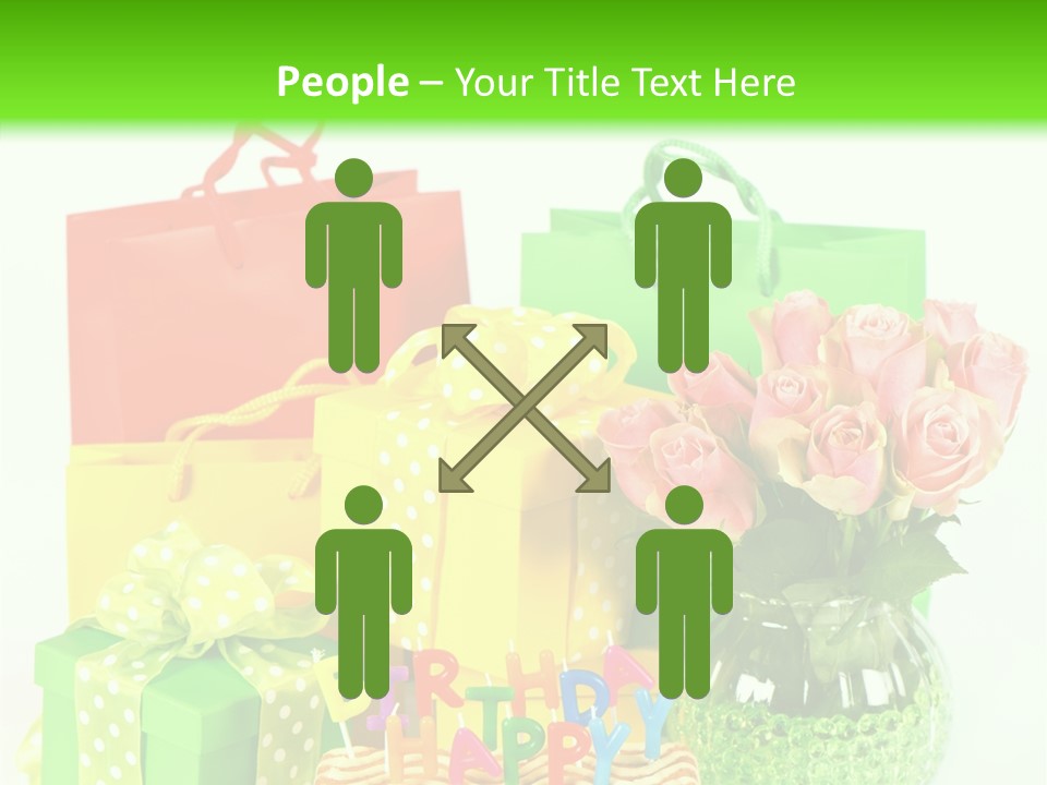 Green Celebrate Bouquet PowerPoint Template