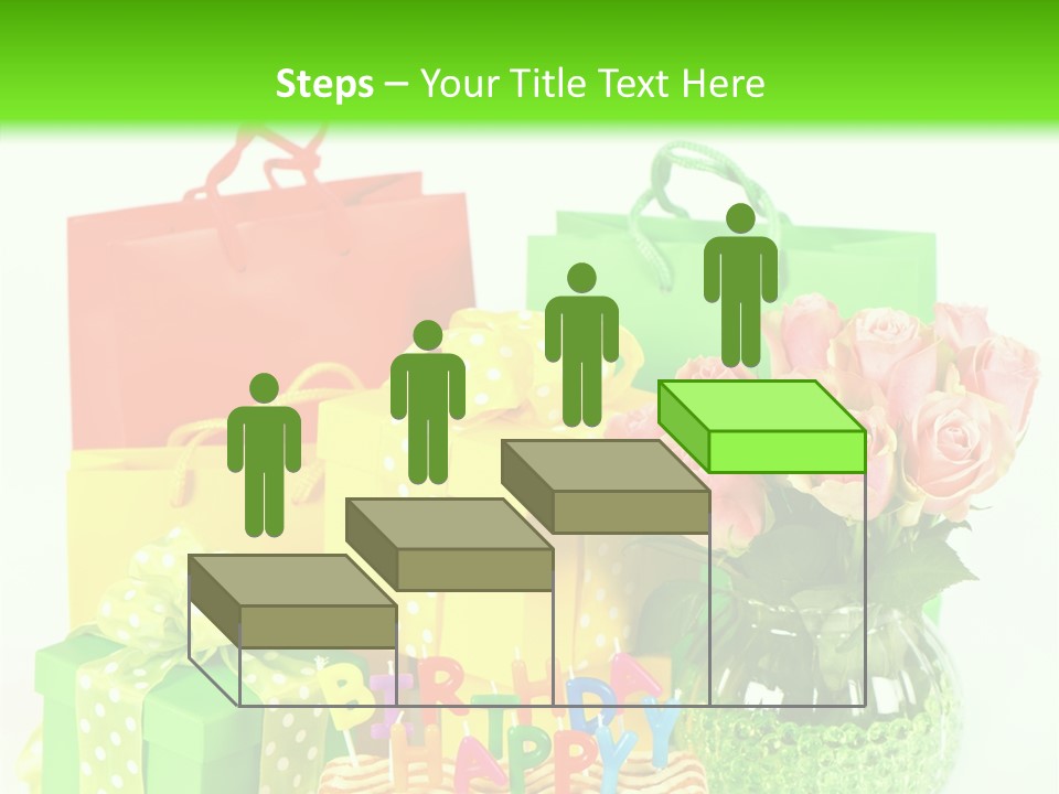 Green Celebrate Bouquet PowerPoint Template