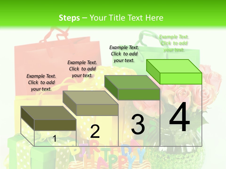 Green Celebrate Bouquet PowerPoint Template