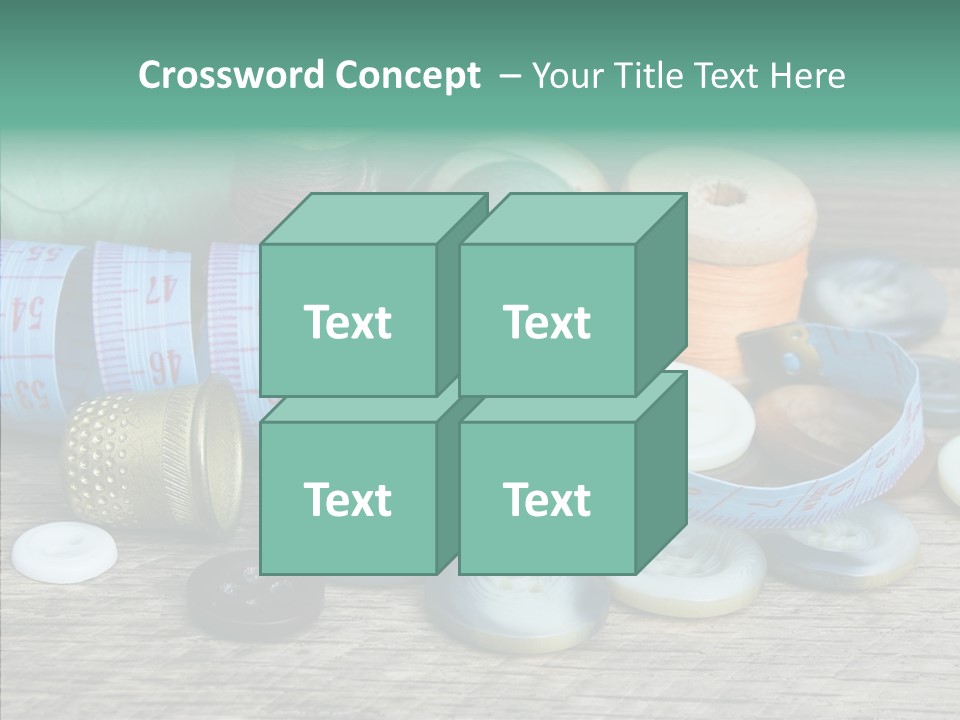 Color Thimble Supplies PowerPoint Template