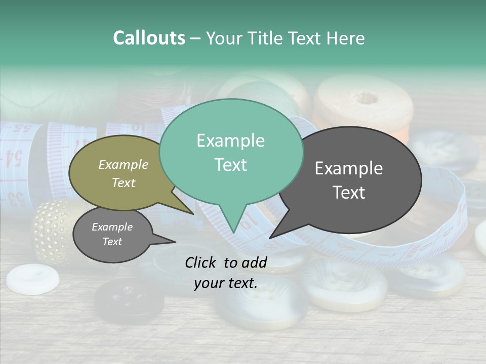 Color Thimble Supplies PowerPoint Template