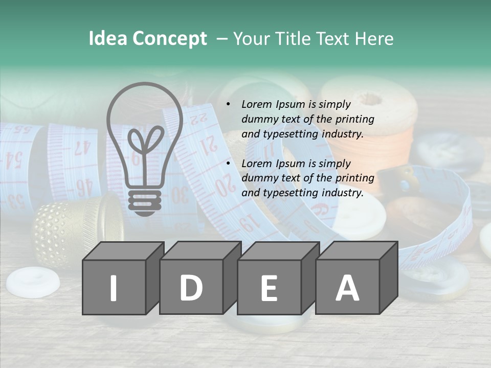 Color Thimble Supplies PowerPoint Template