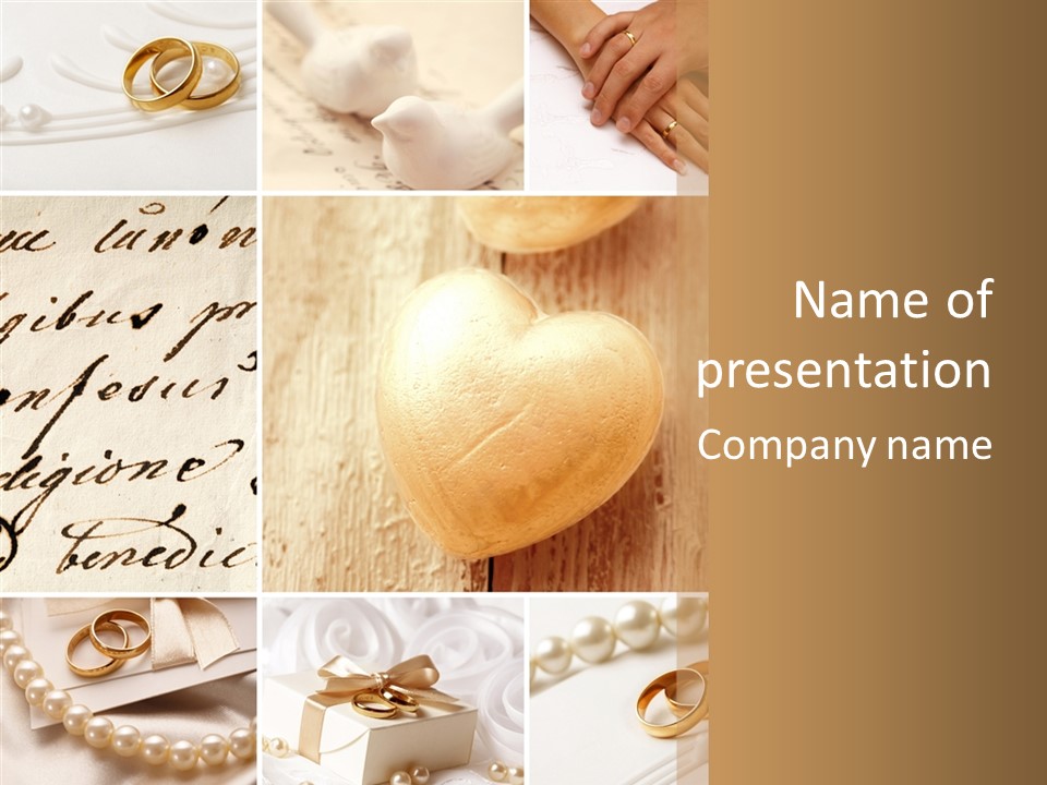 Wedding Rings Jewelry Decoration PowerPoint Template