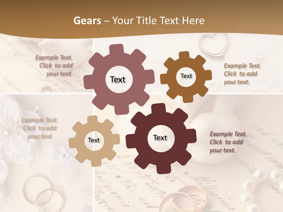 Wedding Background Set Symbol PowerPoint Template