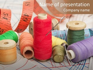 Reel Textile Bobbin PowerPoint Template