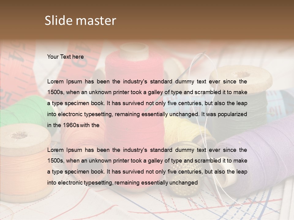 Reel Textile Bobbin PowerPoint Template