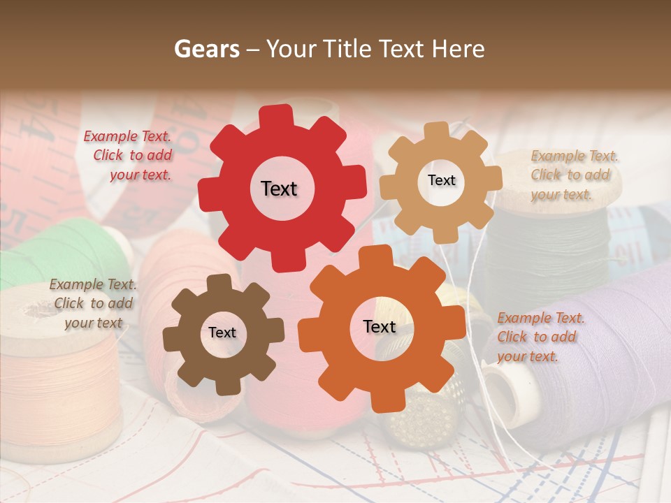 Reel Textile Bobbin PowerPoint Template