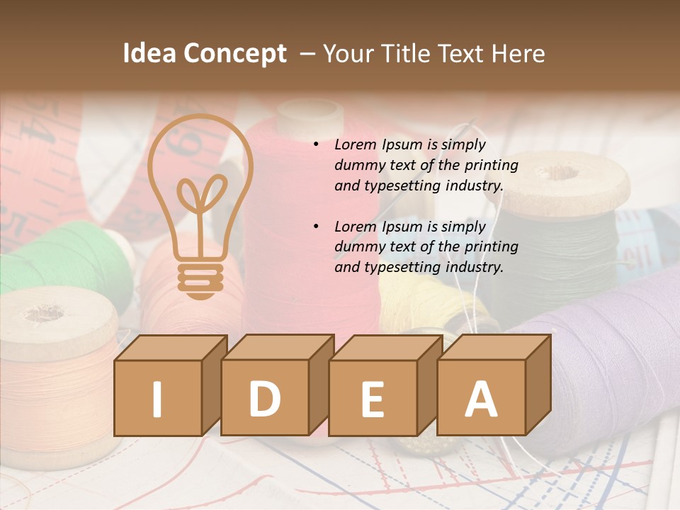 Reel Textile Bobbin PowerPoint Template