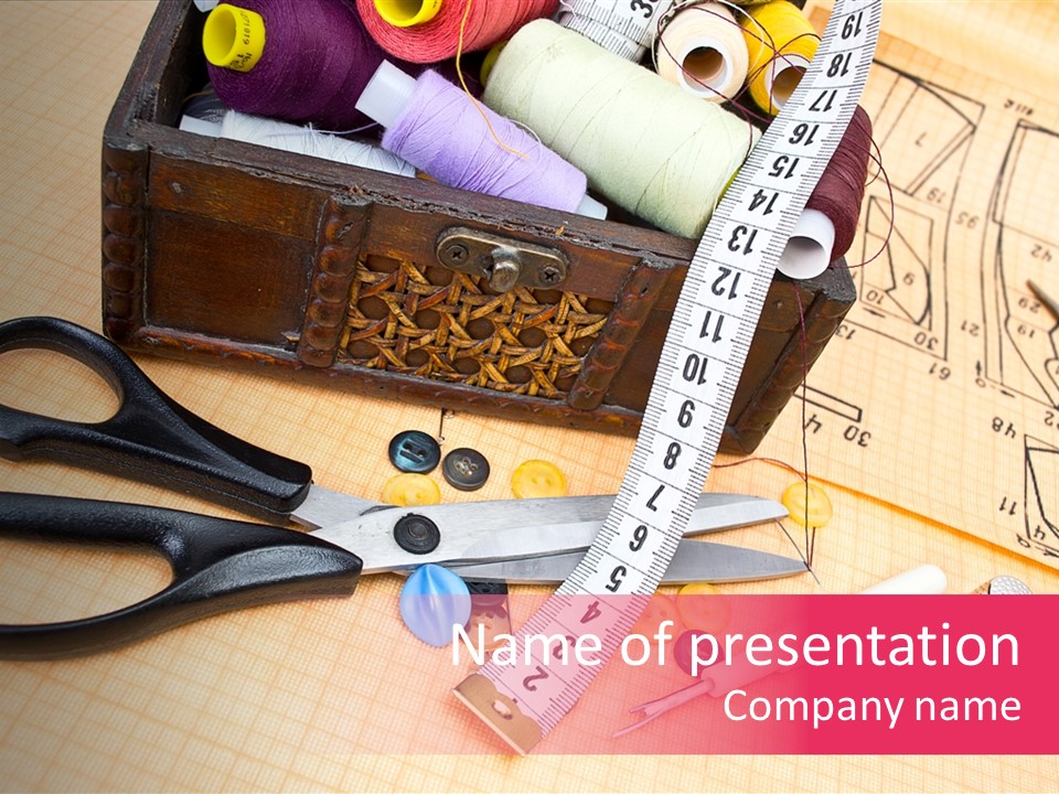 Close Up Sew Reel PowerPoint Template
