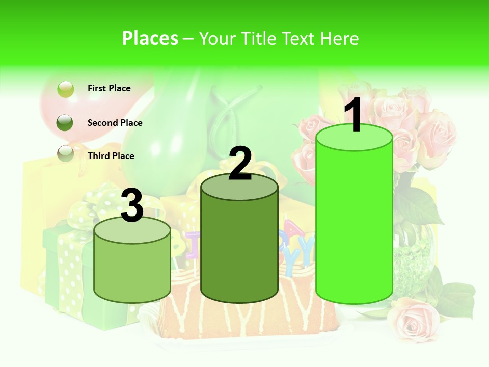 Ribbon Congratulations Green PowerPoint Template