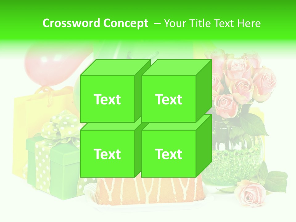 Ribbon Congratulations Green PowerPoint Template