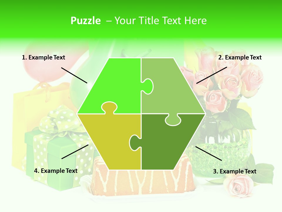 Ribbon Congratulations Green PowerPoint Template