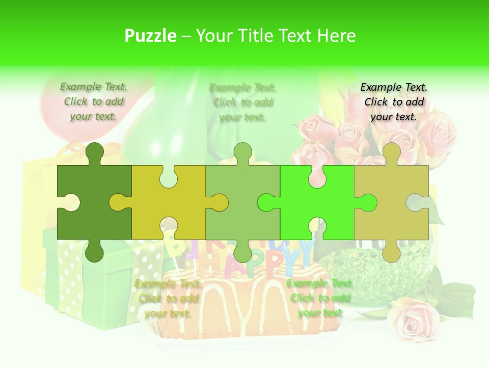 Ribbon Congratulations Green PowerPoint Template