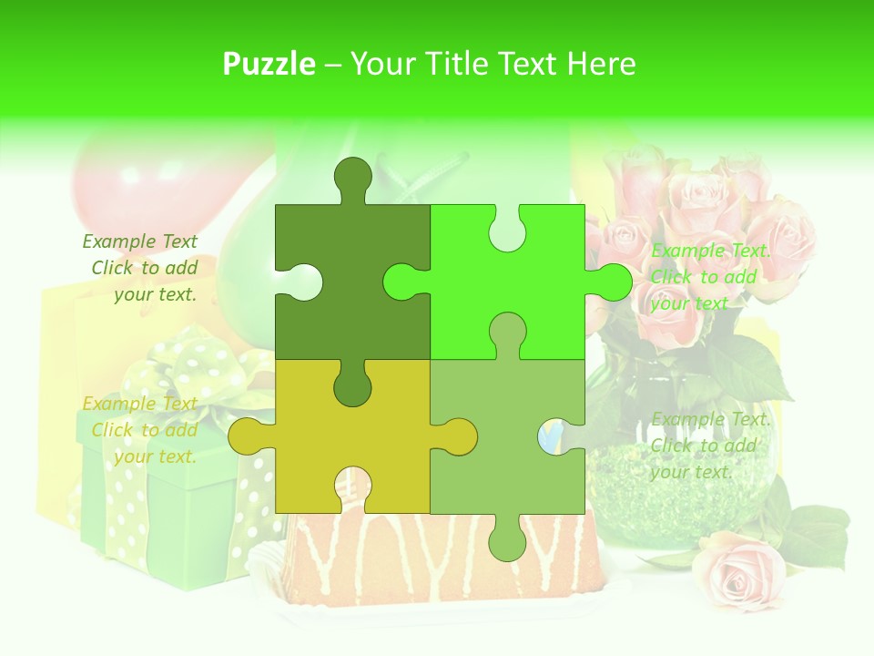 Ribbon Congratulations Green PowerPoint Template