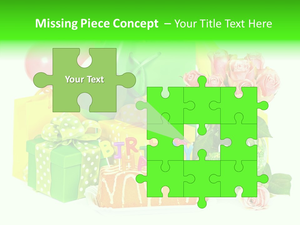 Ribbon Congratulations Green PowerPoint Template