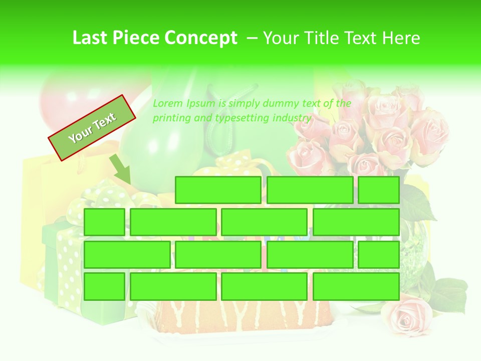 Ribbon Congratulations Green PowerPoint Template