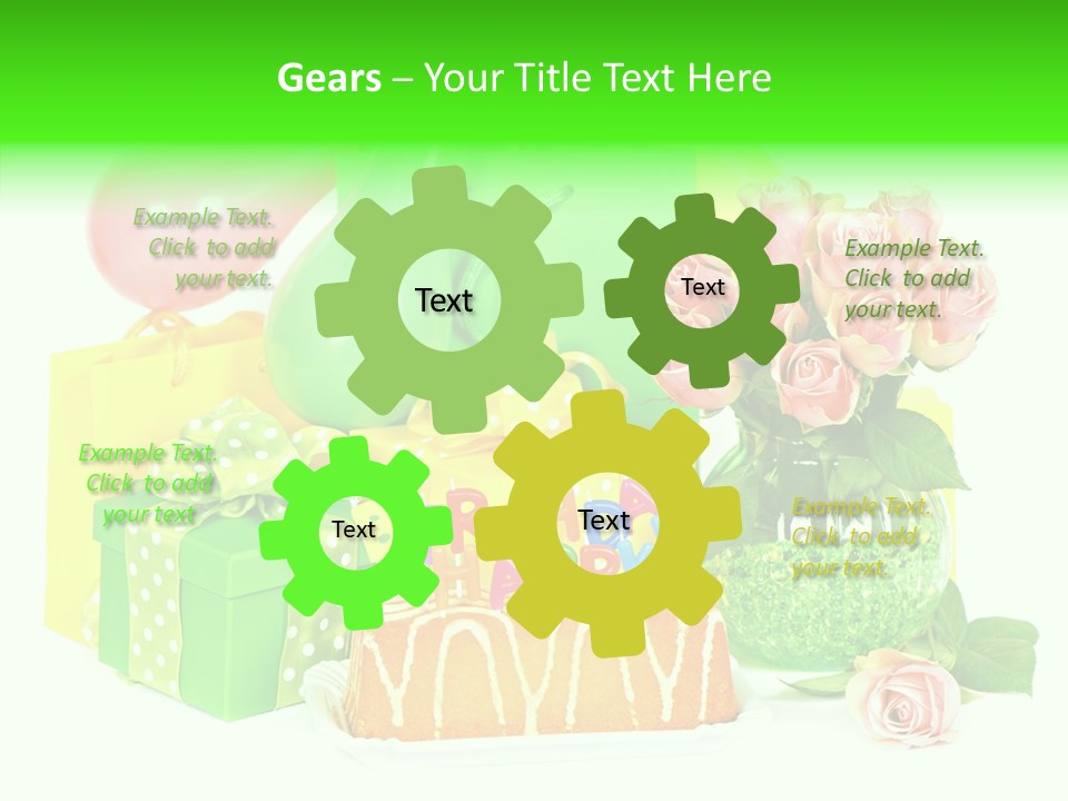 Ribbon Congratulations Green PowerPoint Template