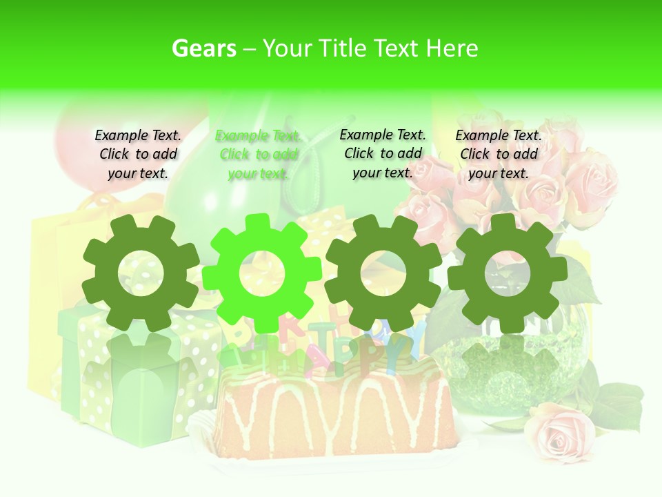 Ribbon Congratulations Green PowerPoint Template