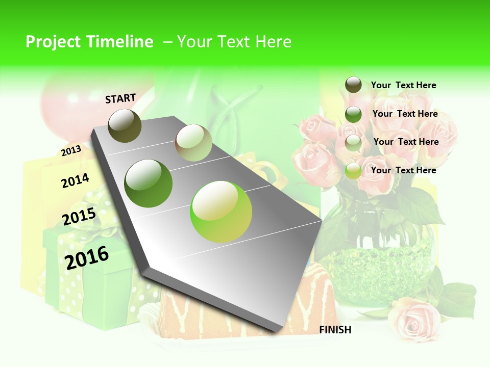 Ribbon Congratulations Green PowerPoint Template
