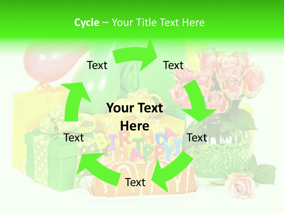 Ribbon Congratulations Green PowerPoint Template