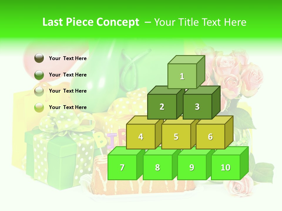 Ribbon Congratulations Green PowerPoint Template