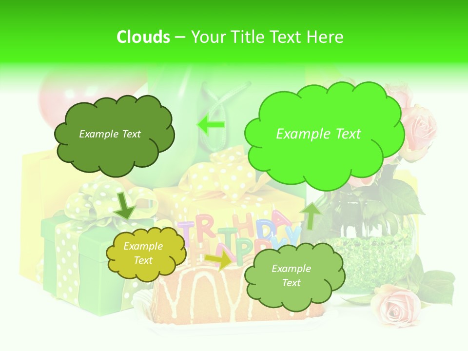 Ribbon Congratulations Green PowerPoint Template