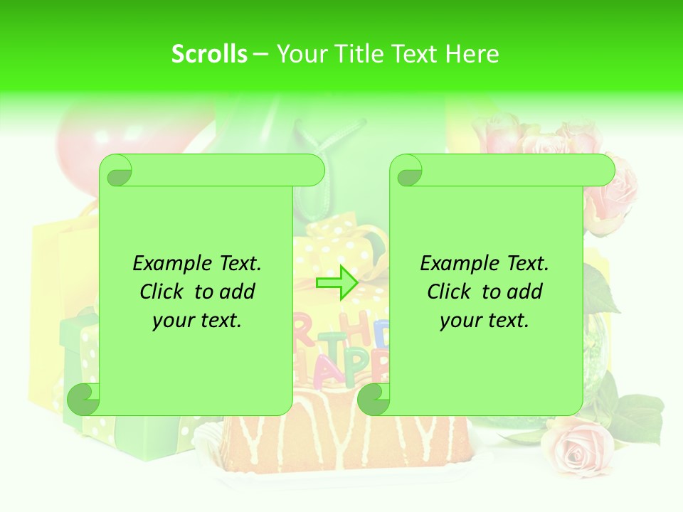 Ribbon Congratulations Green PowerPoint Template