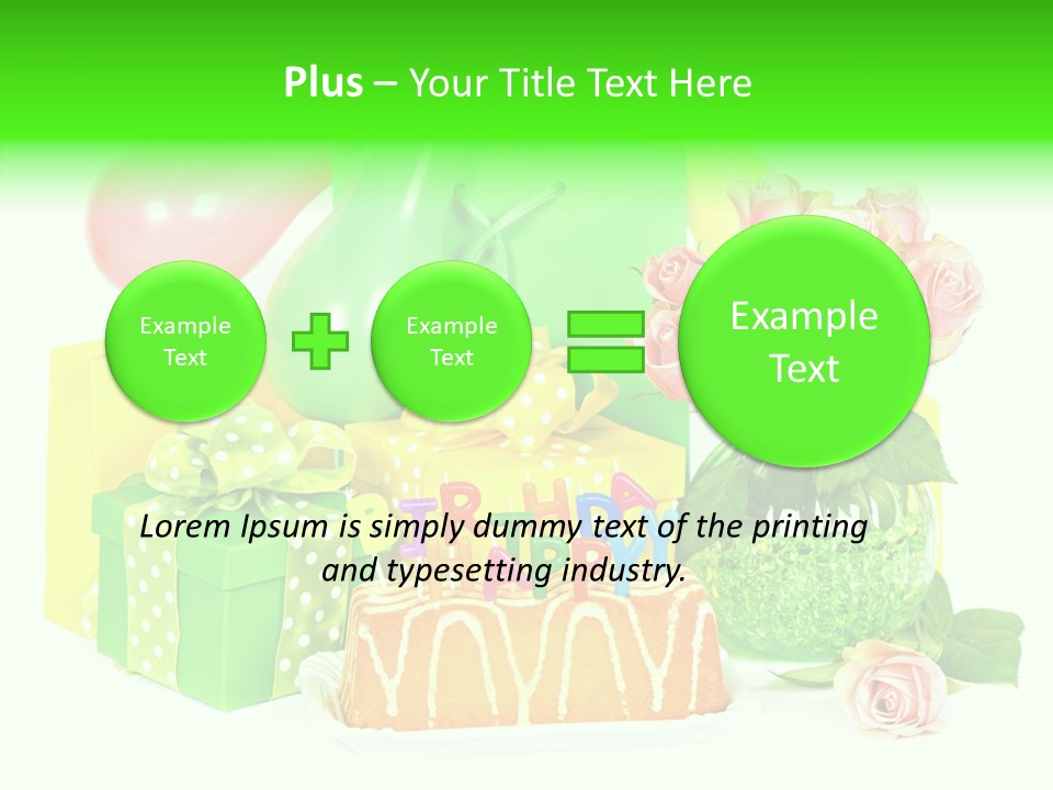 Ribbon Congratulations Green PowerPoint Template