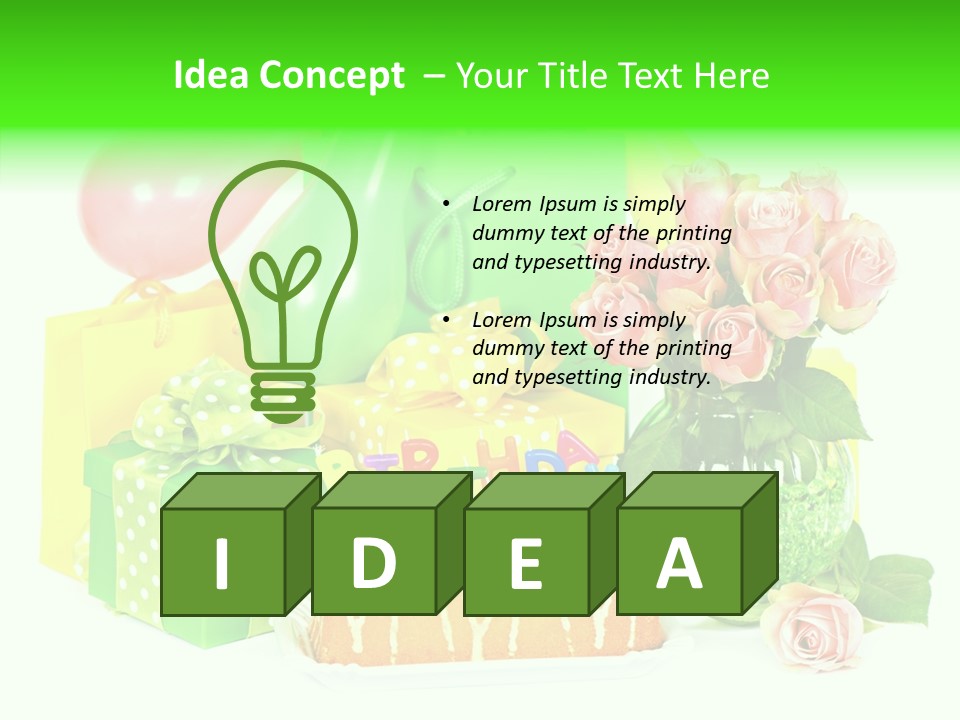 Ribbon Congratulations Green PowerPoint Template