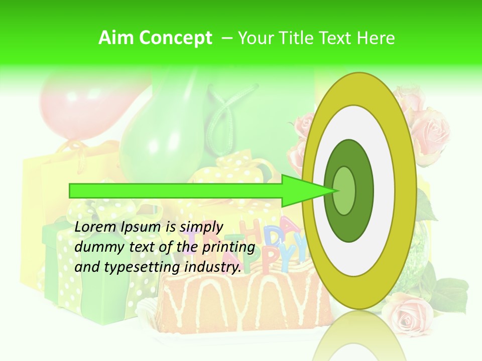 Ribbon Congratulations Green PowerPoint Template