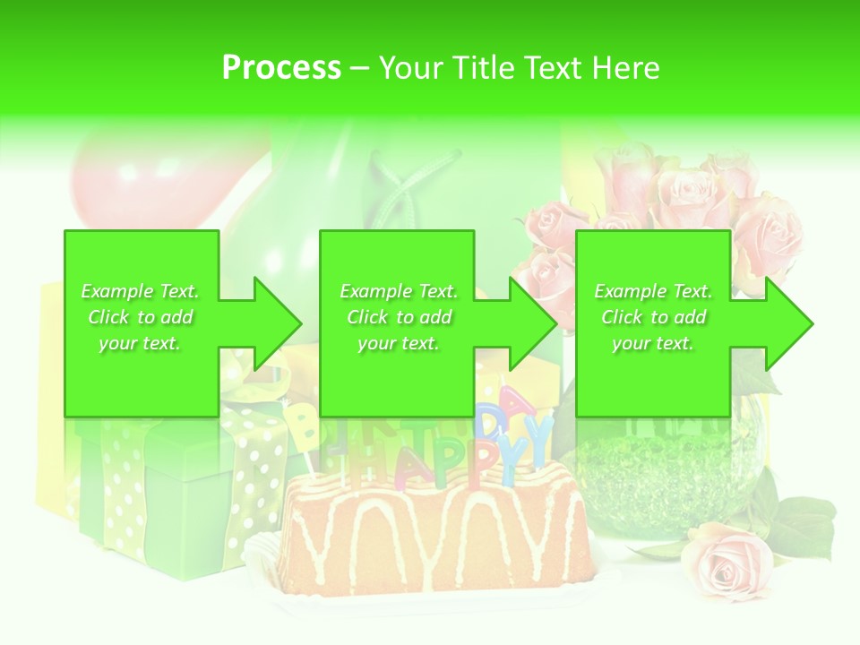 Ribbon Congratulations Green PowerPoint Template