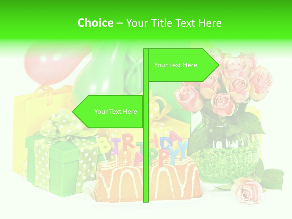 Ribbon Congratulations Green PowerPoint Template