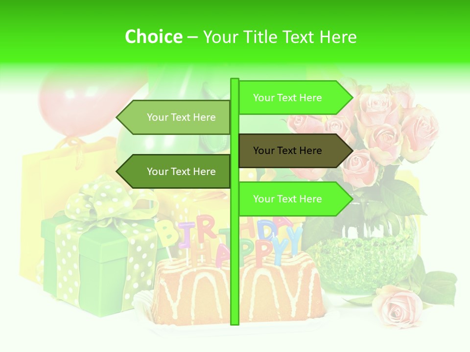 Ribbon Congratulations Green PowerPoint Template