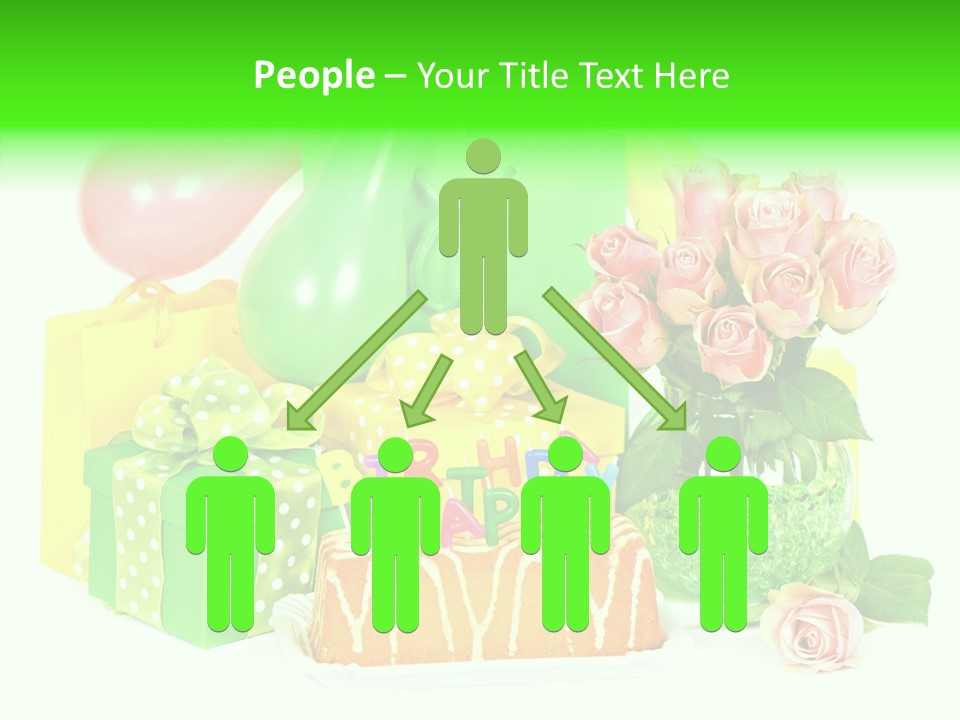 Ribbon Congratulations Green PowerPoint Template