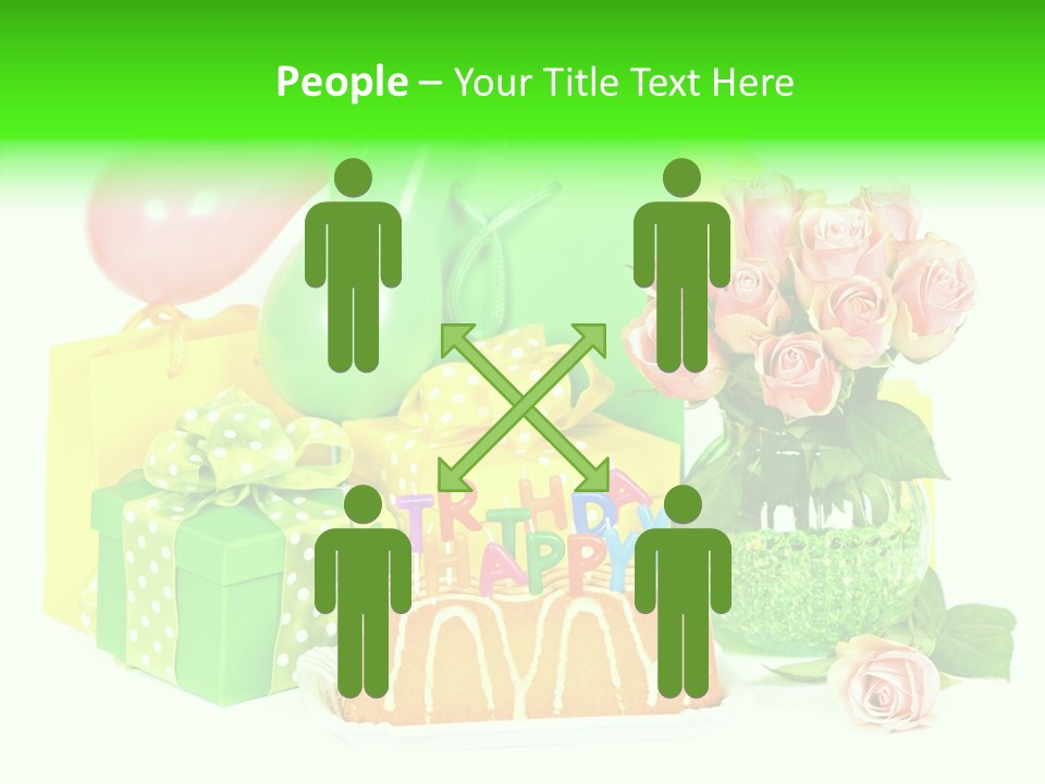 Ribbon Congratulations Green PowerPoint Template