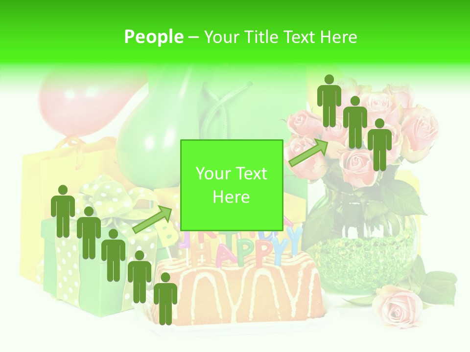 Ribbon Congratulations Green PowerPoint Template