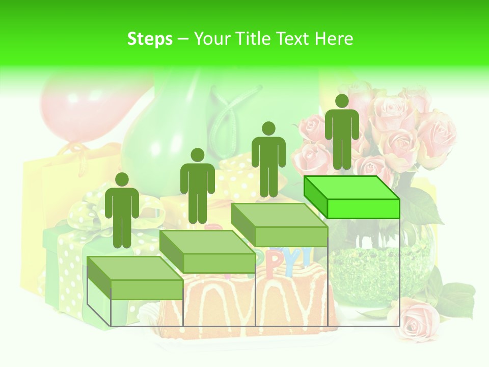 Ribbon Congratulations Green PowerPoint Template