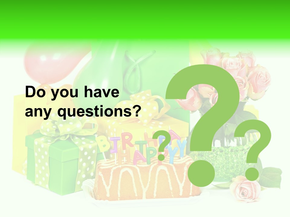 Ribbon Congratulations Green PowerPoint Template