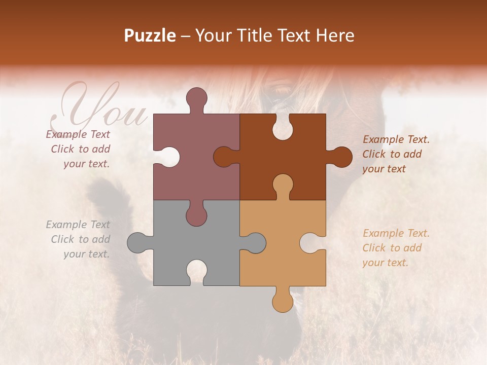 Equine Black Love PowerPoint Template