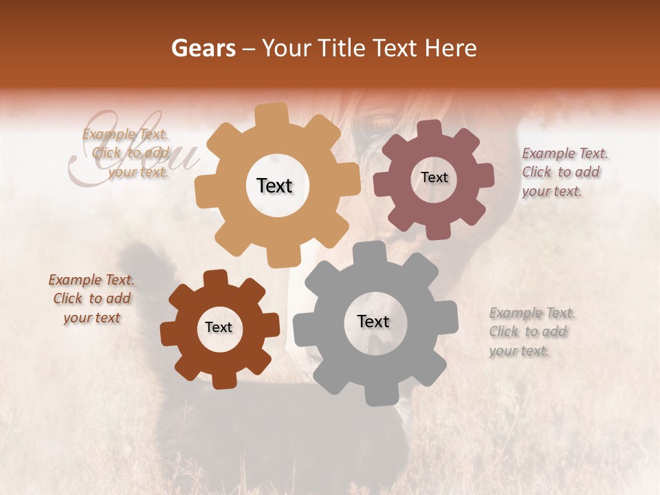 Equine Black Love PowerPoint Template