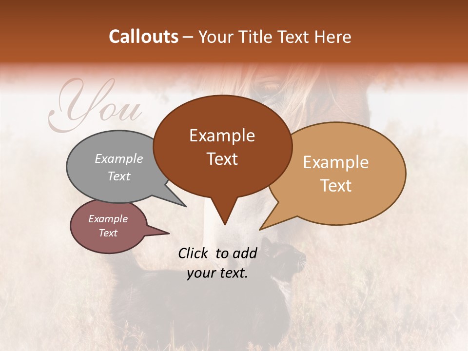 Equine Black Love PowerPoint Template