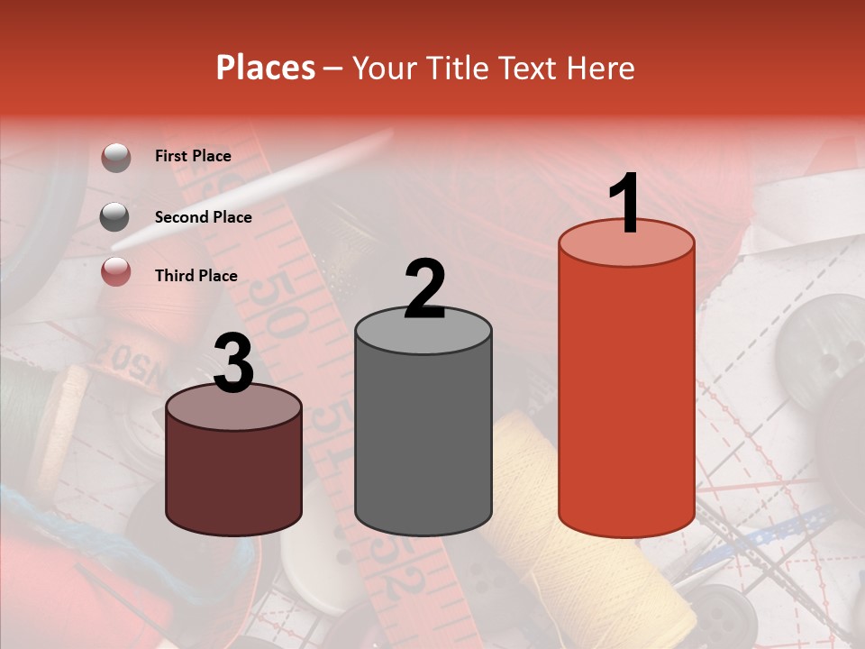 Needle Orange Spool PowerPoint Template