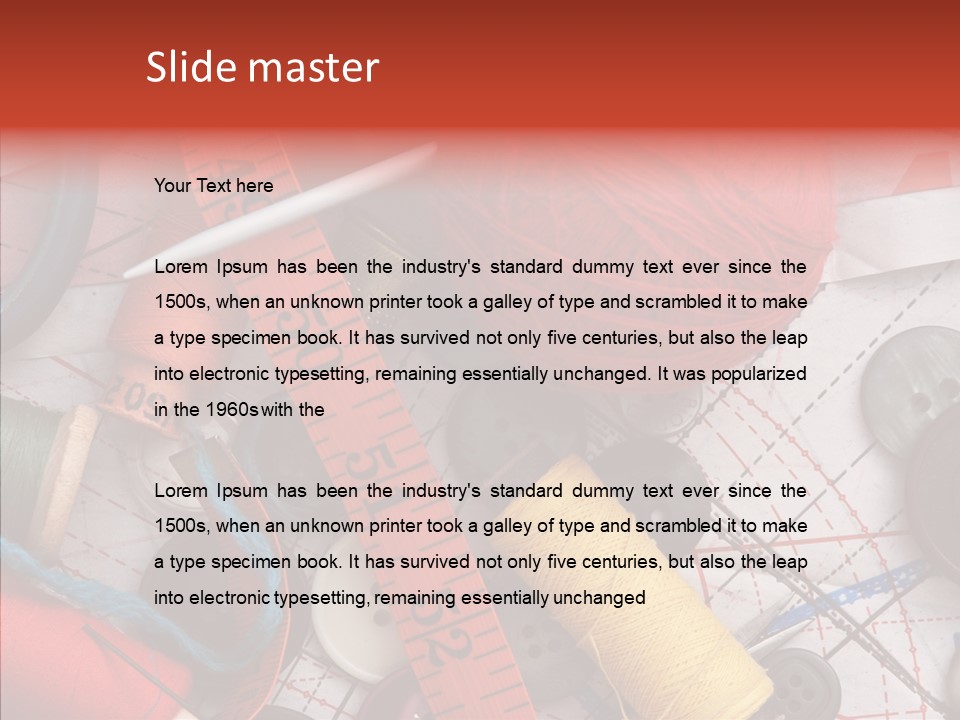 Needle Orange Spool PowerPoint Template