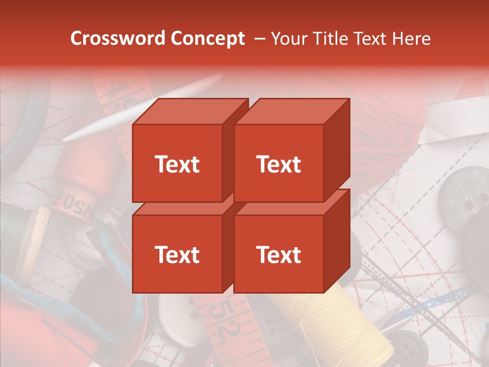 Needle Orange Spool PowerPoint Template
